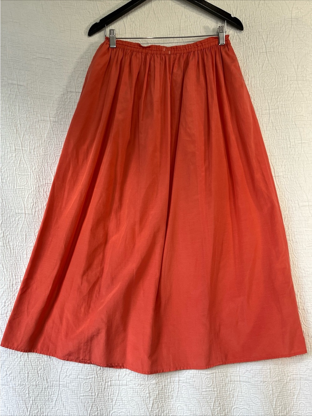 Vintage Royal Silk Skirt Silk Cotton Maxi Salmon Pink Womens Small Lightweight S